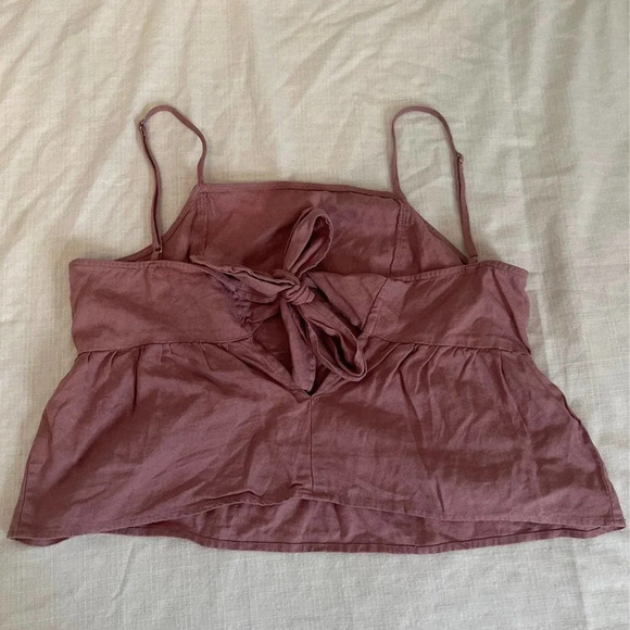 Pacsun LA Hearts Purple tie linen like tank top small - Picture 2 of 4